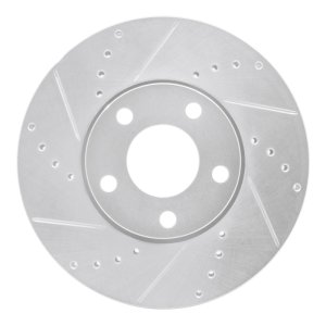 Audi A4 Brake Rotor (1) - Front Left - R1 Concepts - Drilled & Slotted - Silver - `92-`08 Audi A4 Brake Rotor (1) - Front Left - R1 Concepts - Drilled & Slotted - Silver - `92-`08